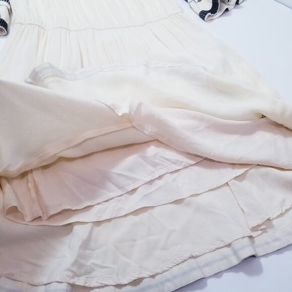 Ba&sh Cream Embroidered Bell Sleeves Lady Dress - Picture 10 of 13